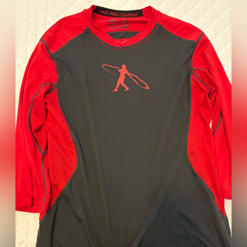 Nike Pro Combat Red and Black Shirt